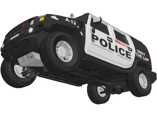 Hummer H2 Police 3D Model