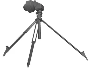 Axis PTZ Camera on Tripod 3D Model