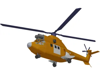 Aerospatiale SA 330 Puma 3D Model