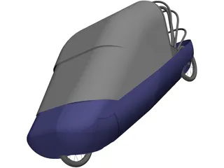 Human/electric side by side recumbent vehicle 3D Model