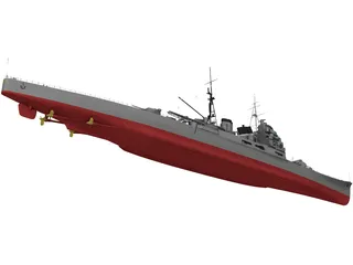 Heavy Cruiser Takao (1932) 3D Model