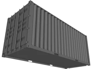 Shipping Container 20x08x08ft Movable Doors 3D Model