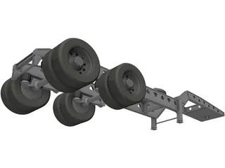 Trailer 2 Axle 3D Model