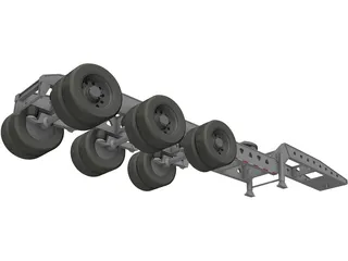 Trailer 4 Axle 3D Model