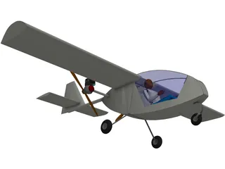 Manticore Single Seat Twin Pusher Aeroplane 3D Model