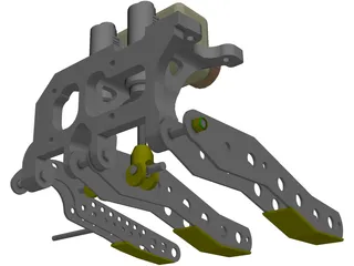 Tilton Floor-Mount Pedal Assembly 3D Model