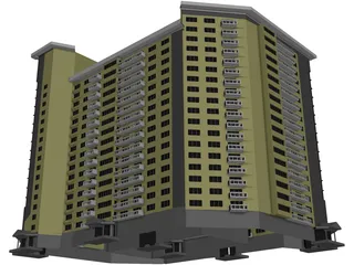 Inhabited high-rise building 3D Model