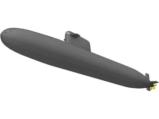 Scorpene Class submarine 3D Model