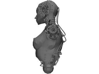 Robotic Girl 3D Model