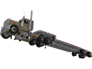 Peterbilt with Reitnouer Trailer 3D Model