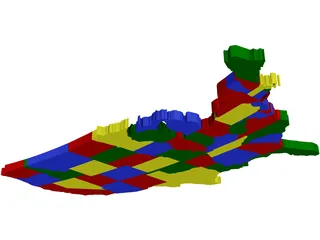 United States Map 3D Model