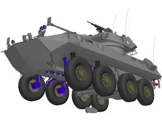 Piranha Military ATV/Tank 3D Model