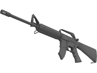 M-16 A2 Rifle 3D Model