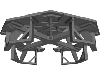 Octogonal Garden Table 3D Model