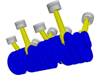V8 Engine 3D Model