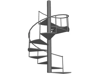 Steel Stair 3D Model