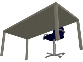 Working Desk 3D Model