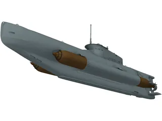 Seehund Midget Submarine 3D Model