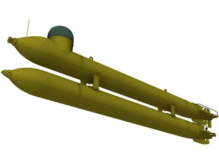 Human Torpedo Neger 3D Model