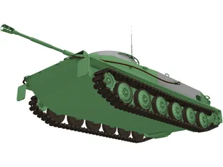 PT 76 Amphibious Tank 3D Model