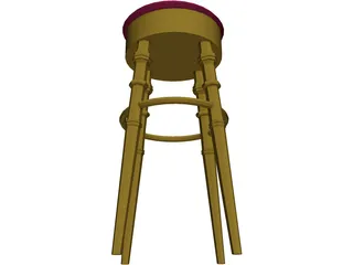 Barstool Brass 3D Model