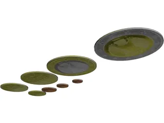 Euro Coins 3D Model