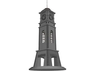 Civic Clock Tower 3D Model