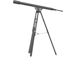 Brass Telescope on Stand 3D Model