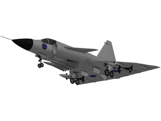 Saab 35 Draken 3D Model