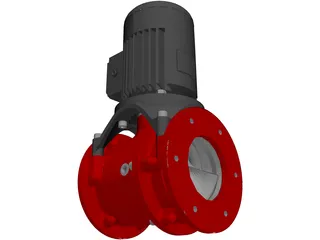 Screw Pump and Motor 3D Model