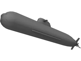 German 212 class Uboat 3D Model