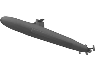 Le Triomphant class Missile Submarine 3D Model