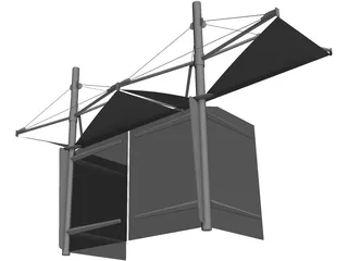 Bus Stop Shelter 3D Model