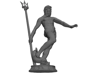 Neptune Statue 3D Model