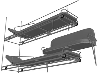 Rear Seats for Ambulance 3D Model