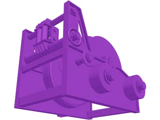 Tug Boat Towing Winch 3D Model