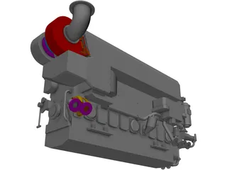 Marine Engine 3D Model