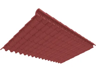 Spanish Roof Tiles 3D Model