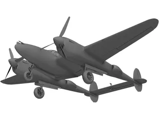 Lockheed P-38 Lightning 3D Model