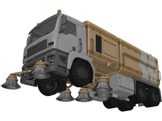 MAN TGA Street Cleaning Truck 3D Model
