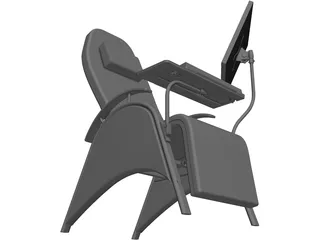 Chair with Workstation 3D Model