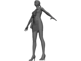 Girl Suits a Towel 3D Model