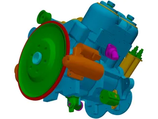 Engine V4 3D Model