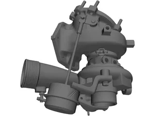 Turbocharger Diesel Engine 3D Model