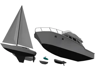 Boats Collection 3D Model