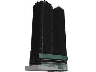 Tower with Skybar 3D Model