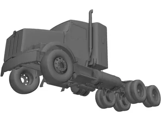 Kenworth T800 Tandem Truck 3D Model
