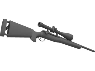 M40A3 Bolt Action Sniper Rifle 3D Model