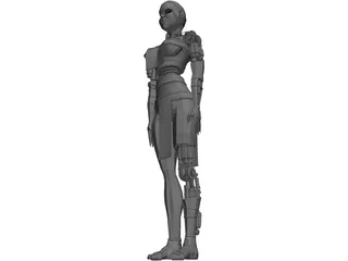 Female Cyborg 3D Model