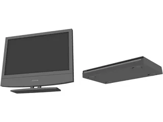 TV and DVD Player 3D Model
